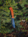 Backcountry - 5” curly maple, G10 pins, treated blade