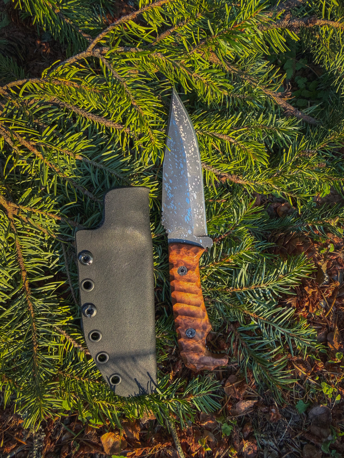 Nightfall - 4.5” curly maple, YFS screws, treated blade