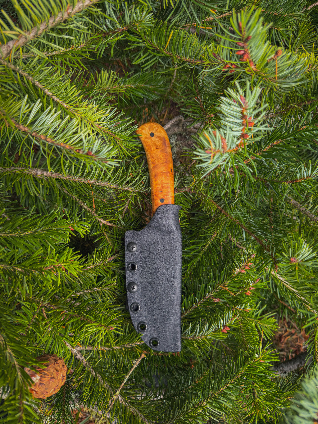 Cascade - 4" Maple Burl, Stonewash, G10 pins