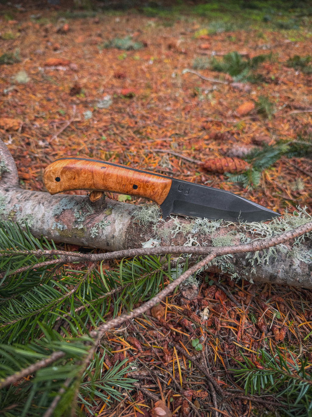 Cascade - 4" Maple Burl, Stonewash, G10 pins